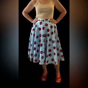 Hell Bunny 100% cotton ladybug circle skirt NWOT Size 2XL